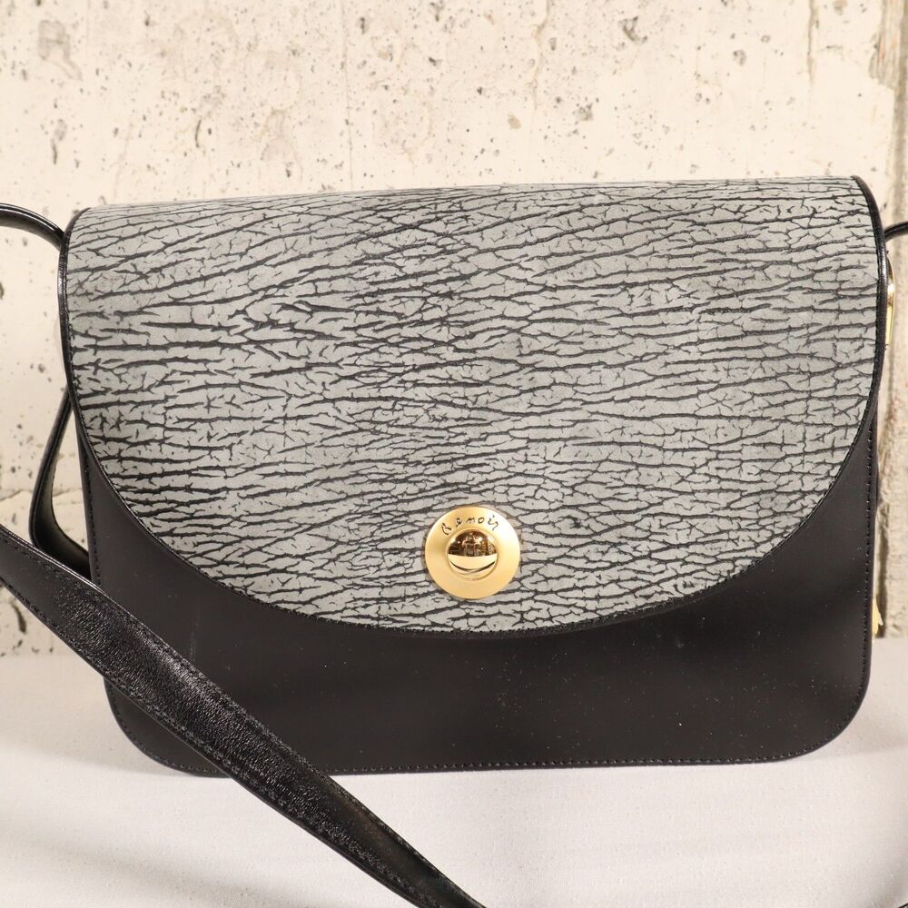 KUMKANG "Renoir" Flap Snap Leather Designer Bag Adjustable Strap 10X8 Brand New